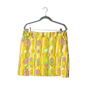 Loudmouth Women's Golf Skort Sock It To Me Size 14 Yellow Retro Ladies